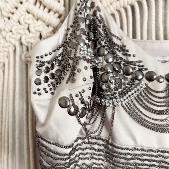 Boston Proper Size 6 Metallic Top Maxi Dress Boho EUC Adjustable Straps - Picture 4 of 8